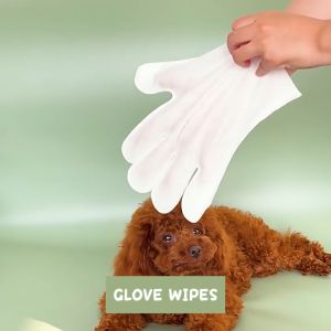 【Buy 1 get 1 free】1pack/6pcs Pet Cleaning Gloves Non-Woven Fabric Wash-free Bathing Gloves Disposable Wet Wipes Dog Cat Earwax Tear Stain Removal Care Clean Ears Odor Remover Pets Cleaning Stop Itching Wet Wipe Pet deodorizing CareBundle