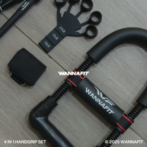 WANNAFIT Paket 4 in 1 | Latihan Kekuatan Tangan | Power Wrist Skipping Finger Resistance Grip | Alat Olahraga Rumah