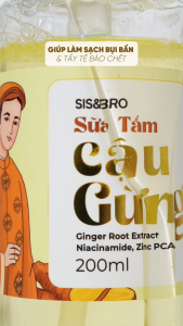 [COMBO 3 CHAI] Sữa Tắm Gừng Ngừa Mụn Lưng Cậu Gừng SIS&BRO 200mlcó Niacinamide và Kẽm PCA