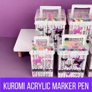 24/60/120Colors new Sanrio Kuromi Acrylic Painting Set Waterproof Art Supplies Colored Markers Set
