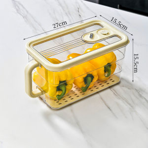 Large Capacity Food Grade Refrigerator Storage Box with Handle Drainage ness Preservation Box Dustproof Moisture Proof