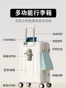 Ultra-Lightweight Durable Silent Wheel Luggage Womens 2024 New Travel Bag Large Capacity Pull Rod Leather Suitcase High Quality