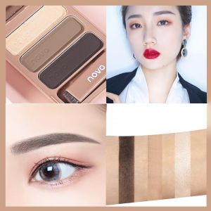 NOVO Tri-Color Eyebrow Powder Palette Waterproof Sweat-Proof Long-Lasting Nose Shadow Highlight Eye Shadow Contouring Eyebrow Pencil Wild Eyebrow