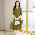 Polo Neck Loose Oversized Sweater Dress. 
