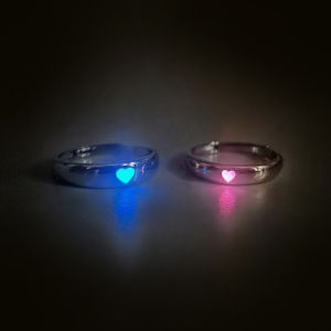 DONOTTAG. Luminous Love Ring Heart Shape Design Opening Adjustable Couple Rings  For Women Valentines Day Girlfriend Ring