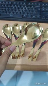 Sendok Bubur Stainless Gold / Sendok Bebek Dessert / Sendok Minum Sop