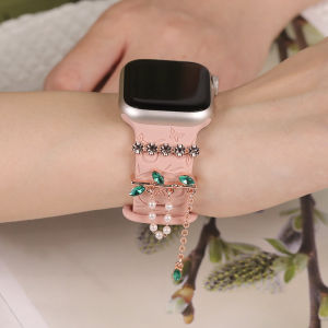 Pesona Tali Jam Tangan Pintar Wanita untuk Smartwatch Seri Ultra 10 9 8 SE 7 6 5 4 Galaxy Watch 6 5 4 Cincin Logam Ornamen Perhiasan Bling untuk Huawei Watch Amazfit Watch Xiaomi Watch