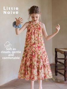 Little Naive | Sleeveless Neck-Hanging Floral Summer Dress