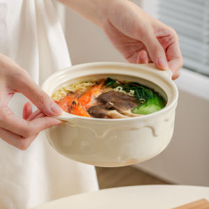 Bát Nồi Cơm Bằng Gốm Sứ Có Nắp Đậy Dùng Trong Nhà Bếp Bát Đựng Súp Hai Tai Tiện Lợi Bát Đựng Mì Trộn Lẩu Bát Đựng Cơm Cho Ký Túc Xá Học Sinh Có Thể Sử Dụng Trong Lò Vi Sóng