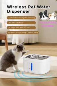 [SG Seller] SG Pet Wireless Pet Water Fountain Water Dispenser Automatic Bowl For Cat And Dog With Filter 2.5L