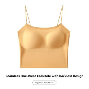 MiiOW | Spaghetti Strap Bralette Integrated Inner Cami Ice Silk Aesthetic Back Lined Bra