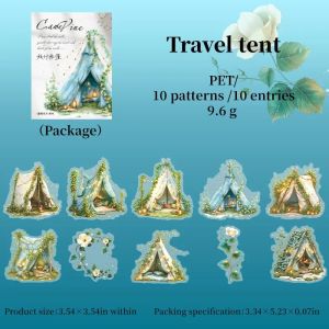 Garden Scenery Building PET Sticker Pack Vine Blossom Series 6 Styles 10 Pieces Hand Account Decor 133*85mm