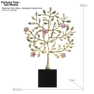 Luxury Prosperity Purple Crystal Fortune Tree Decorative Item
