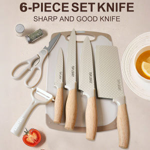 Knife Set 6PCS Kichen Knife Set Chef Knife Cleaver Scissors Gift Set