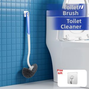 New Home Toilet Brush Long Handle Wall Mounted Cleaning Tool for Bathroom Corner Japanese Style Durable Nylon Bristles Toilet Sweeper