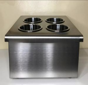 Heavy Duty Spoon and Fork Sterilizer Stainless Steel Buffet Warmer with Four Compartments for Kitchenware and Tableware Use