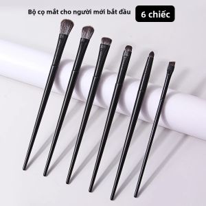 Bộ Cọ Trang Điểm Mắt Chuyên Nghiệp 6 Chiếc - Cọ Phấn Mắt Kẻ Mắt & Cọ Mày Dụng Cụ Trang Điểm Chuyên Nghiệp Chất Liệu Sợi Len Cán Nhựa