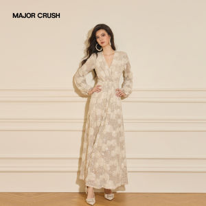 Celebrities Choice Beaded Embroidery Dress Party Long Dress