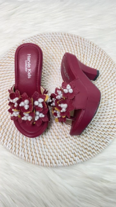 Sepatu Sandal Pesta Anak Perempuan Heels 5cm Motif Mutiara | Pamstar HR045
