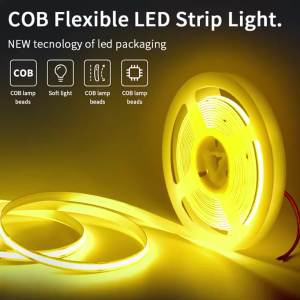COB LED Strip Light DC 12V 24V 320 LEDs Flexible COB LED Lights Strip Warm Cool White Linear LED Tape Dimmable Room Decoration