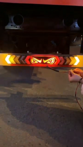 12โวลต์-24โวลต์ ไฟท้ายตาปีศาจ RGB ไฟขับรถที่มีสีสันรถบรรทุกไฟเลี้ยวรถกระบะ นํา เบรคกระพริบไฟเตือน