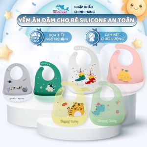 Yếm Ăn Dặm Cho Bé Silicone Có Máng Yếm Ăn Dặm Silicon Siêu Nhẹ Chất Liệu Cao Cấp An Toàn Đa Dạng Mẫu Mã