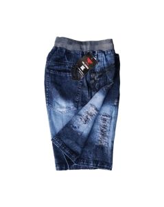 {PRODUK TERBARU} Celana Rip Jeans Motif Sobek jeans pendek rib denim motif robek navy blue Ripped motif Big Size 27-44