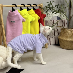 Double-Sided Fleece Cat Sweater for Sphynx Cats Warm Soft Wear-Resistant Furry Coat Autumn Winter Pet Clothing German Cat Clothes