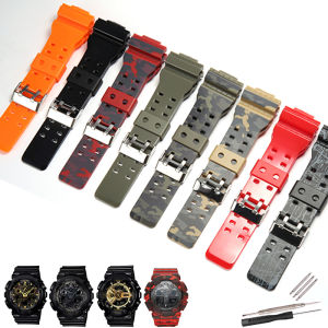 Suitable for CASIO G-SHOCK GD120 GD100 GA110 GA100 Mens strap Camo Resin strap Mens watch accessories Needle buckle strap