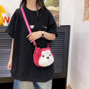 Stuffed Lina Bear Crossbody Bag New Arrival Kids Cute Cartoon Doll Shoulder Bag Casual Personalized Bag Dopamine Bag