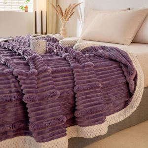 ผ้าห่มผ้าฟลีซปะการังเรียบง่ายแบบทันสมัยสำหรับทุกฤดูผ้าห่มผ้าสักหลาดสองด้านงีบหลับห่อไหล่หอพักฤดูใบไม้ร่วงฤดูหนาว