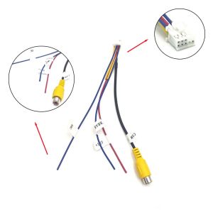 RCA Reversing Rear View Cable Adaptor Car Stereo Audio DVD Radio Monitor 10Pin Connector for Rear View Backup Camera