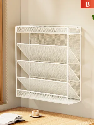 Hanging Wall Bookshelf No Drilling Big Capacity Storage for Magazines and Childrens Books