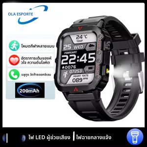 2025 ใหม่กีฬากลางแจ้งนาฬิกาอัจฉริยะไฟฉาย LED โทรผ่านบลูทูธออกซิเจนในเลือด/เครื่องวัดความดันสมาร์ทวอทช์ผู้หญิงผู้ชายนาฬิกาข้อมือ