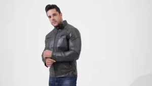 Men Casual PU Leather Jacket Loose Pockets Motorcycle Slim Fit Jacket Zipper Coat Autumn Winter Mens Jacket