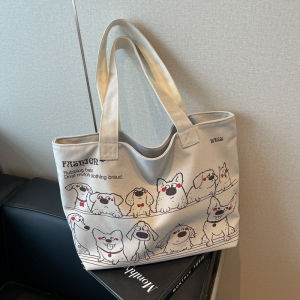 JYHOME | Trendy Korean Style Large Capacity Womens Tote Canvas Bag