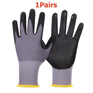 MicroFoam Nitrile Coated Work Gloves Durable Seamless Knit Nylon Safety Gloves with Enhanced Grip for Men Auto Mechanic Assembly