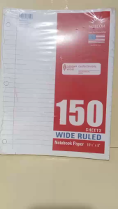 NORCOM Wide Ruled NOTEBOOK PAPER 10 1/2 x 8 150 Sheets