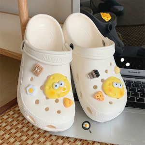 Cute Cheese Pattern Childrens Sandals EVA Clog Shoes Arch Support Summer Beach Footwear for Boys And Girls