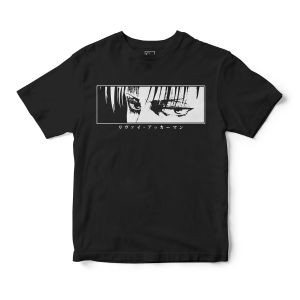Bandai | Mens T Shirt Sports T Shirt Short Sleeve T Shirt Attack on Titan Levi Ackerman Eye Close Up Black White Frame Print Cotton