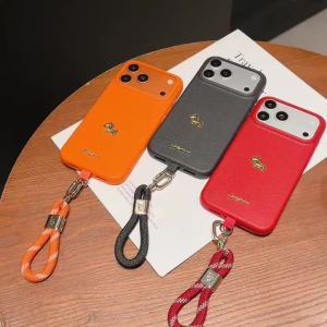 Ốp Lưng Da Vân Ngựa Nhỏ Xinh Kèm Dây Đeo Cho iPhone 18 Pro Max 17 16 15 13 12 11 14 Plus Air - Vỏ Bảo Vệ Chống Sốc Dễ Thương Có Dây Đeo