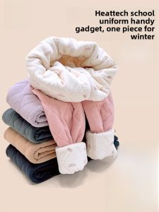 Miiow | Thickened Fleece School Uniform Trousers For Boys And Girls Childrens Inner Wear Warm Cotton Pants Autumn Winter Essential