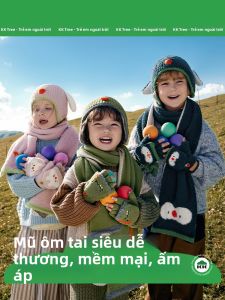 Kocotree | Mũ Len Ấm Cho Bé Có Tai Che Mùa Thu Đông
