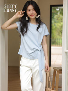 Sweet Irregular Blue Bind T-Shirt