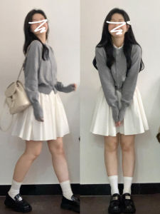 SENWA | Petite Academic Style Knit Dress Short Skirt For Early Autumn