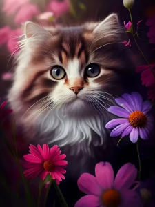 KAYOU | 5D DIY Diamond Painting Kit Retro Black Cat Lotus Landscape Art Full Drill Rhinestone Mosaic Wall Decor Craft Kit Home Gift