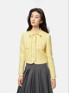 Koradior | Autumn New Sparkle Embroidery Elegant Wool Blended Yarn Coat