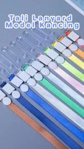 Tali Lanyard Model Kancing Kalung Jepit Karet Nylon Name Tag