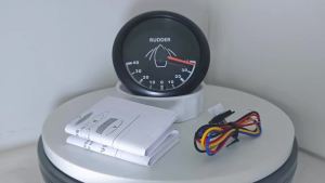 Rhaxel Universal Rudder Angle Gauge 85mm with Sensor 0-190ohm Signal with Red Backlight for Sailboat Vessels 12V 24V
