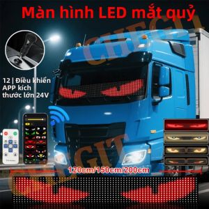 Đèn LED Pixel Panel Mắt Quỷ Cỡ Lớn 2M Dành Cho Xe Tải Ô Tô Mềm Mại Có Thể Gập Lại Điều Khiển Từ Xa Bằng Ứng Dụng Đèn Chạy Chữ Cho Kính Chắn Gió